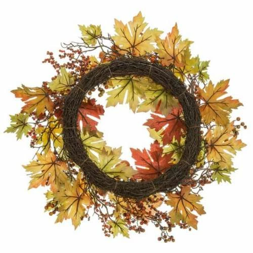 Outlet โญ Wreaths & Garland Allstate Floral 24" Berry/Pod/Maple Wreath ๐งจ - Image 2