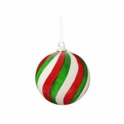 Promo 🎉 Ornaments & Stockings Allstate Floral 4.75" Swirl Glass Ball Ornament 🔔