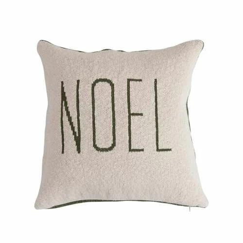 Best Pirce ๐งจ Blankets & Pillows Creative Co-Op "Joy/Noel" Two-Sided Cotton Knit Pillow โ - Image 2