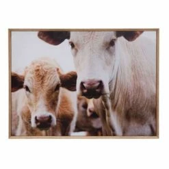 Best Sale ✔️ Paintings & Prints Creative Co-Op Wood Framed Wall Décor With Cows Photography 🧨