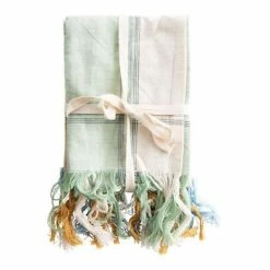 Best deal 🔔 Dish Towels & Table Runners Creative Co-Op Cotton Tea Towels With Fringe 💯