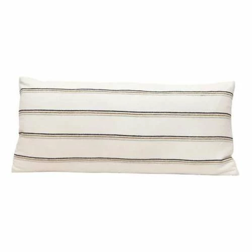 Deals ๐คฉ Blankets & Pillows Creative Co-Op Woven Cotton Blend Lumbar Pillow With Stripes ๐ฅฐ