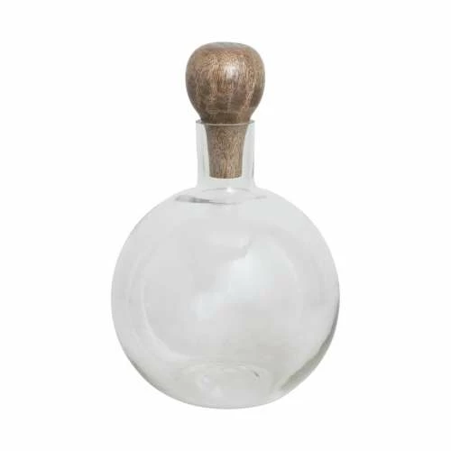Best deal ๐ Vases & Pots Creative Co-Op Glass Decanter With Mango Wood Stopper โญ