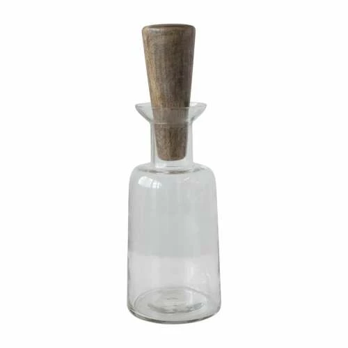 Best deal ๐ Vases & Pots Creative Co-Op Glass Decanter With Mango Wood Stopper โญ - Image 5