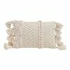 Cheap ❤️ Blankets & Pillows Creative Co-Op Textured Lumbar Pillow With Pom Poms And Tassels 👍