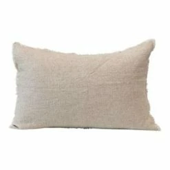 Best deal 🎉 Blankets & Pillows Creative Co-Op Linen Blend Frayed Edge Lumbar Pillow 🥰