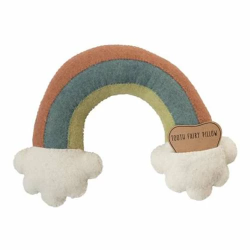 Outlet 😍 Blankets & Pillows Creative Co-Op Wool Rainbow Tooth Fairy Pillow 💯