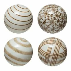 Budget 🧨 Figurines & Sculptures Creative Co-Op Assorted Hand-Painted Stoneware Orb 😀