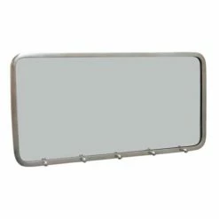 Best deal 🛒 Signs & Letterboards Creative Co-Op Metal Framed Wall Mirror With Hooks 🎉