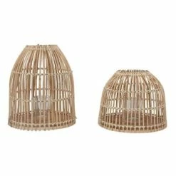 Budget 🧨 Candle Holders & Decorative Lanterns Creative Co-Op Bamboo Lanterns With Glass Inserts 💯
