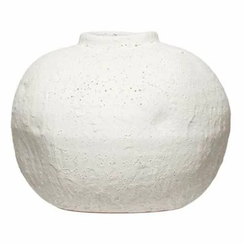 Best Pirce ๐งจ Vases & Pots Creative Co-Op Terracotta Vase With Matte White Volcano Finish ๐