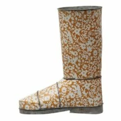Flash Sale 👏 Figurines & Sculptures Creative Co-Op Decorative Metal Garden Boot With Floral Pattern 🤩