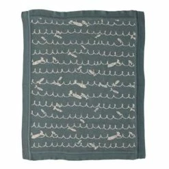 Best Pirce 🧨 Blankets & Pillows Creative Co-op Cotton Knit Fish Baby Blanket ✨