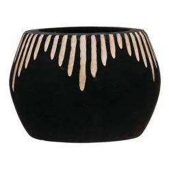 Best Sale 🌟 Vases & Pots Creative Co-Op Paulownia Wood Planter With Carved Design 👏