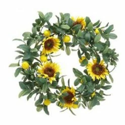 Cheapest 👏 Wreaths & Garland Allstate Floral Sunglower, Lemon And Olive Wreath ❤️